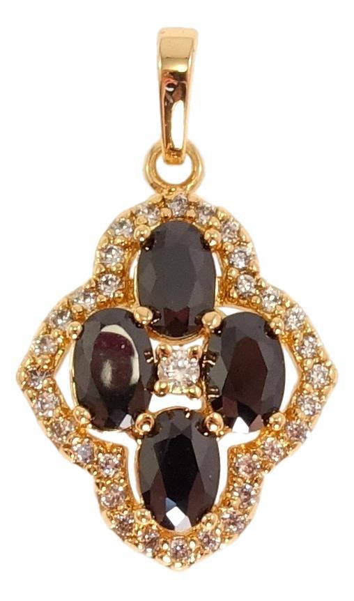 

Кулон Xuping Позолота 18K "Черные кристаллы в фигурном обрамлении циркония"