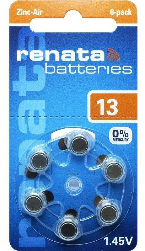 

Батарейки Renata ZA13 (AC13E/EZ) 6шт