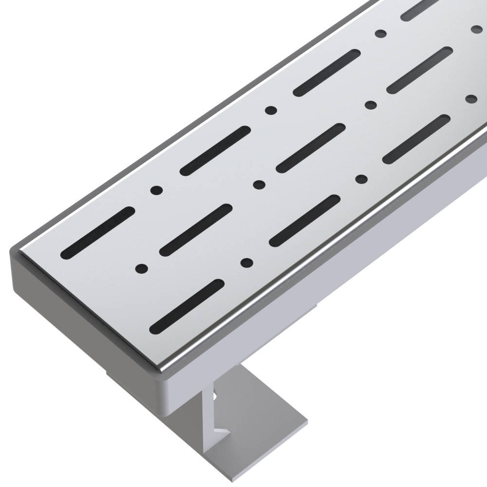 

Трап для ванной комнаты с горизонтальным фланцем, решетка "Дождь" 60 см, Душевой канал с гидрозатвором, Хром