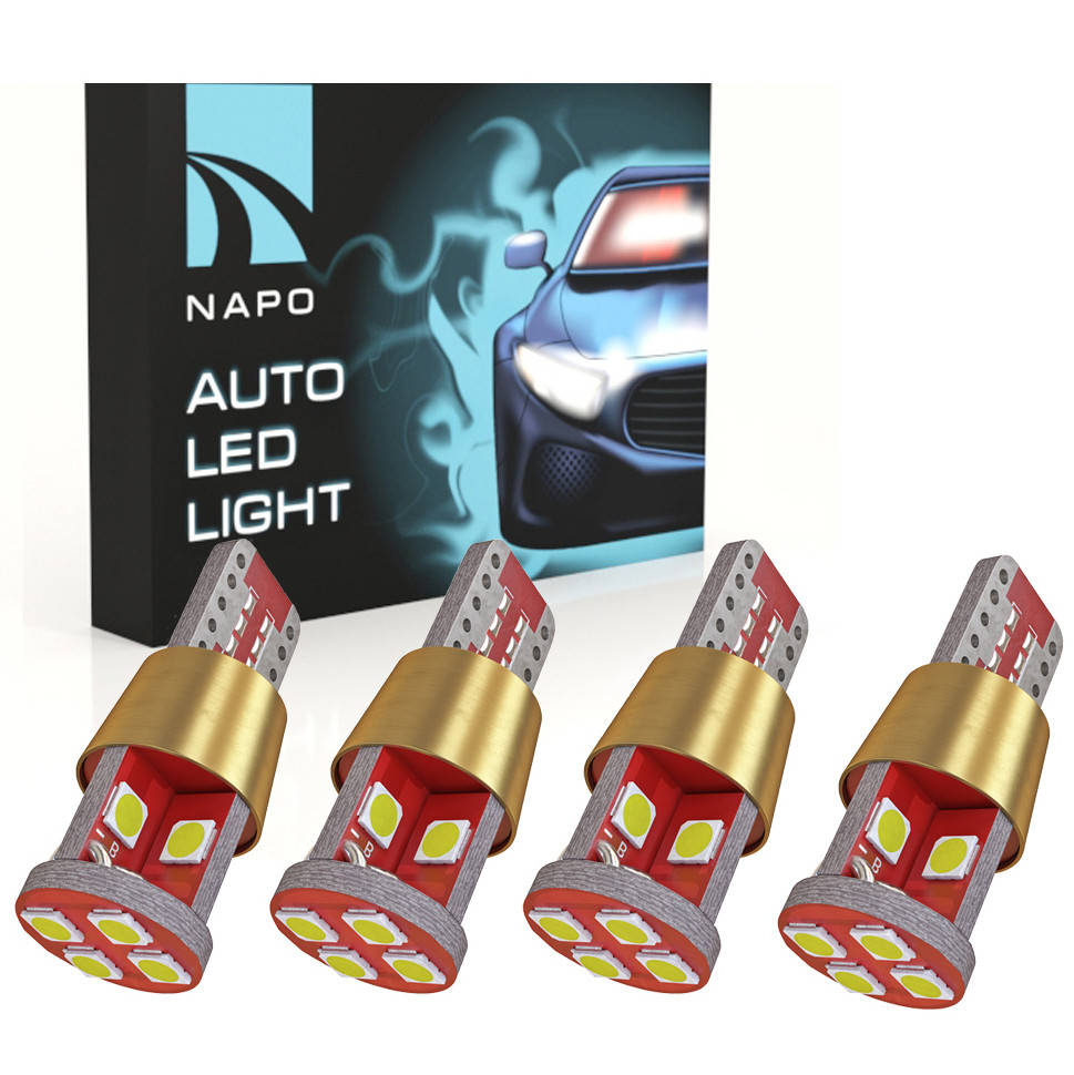 

Автолампа диодная T10-3030-12smd-CANBUS, комплект 4 шт, W5W, 194, 168, цвет свечения белый