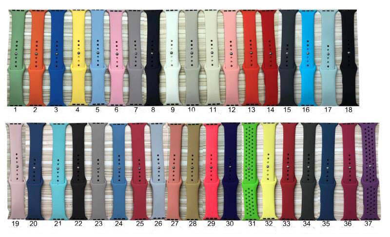 

Ремешок для Apple iWatch 38mm (37 цветов)