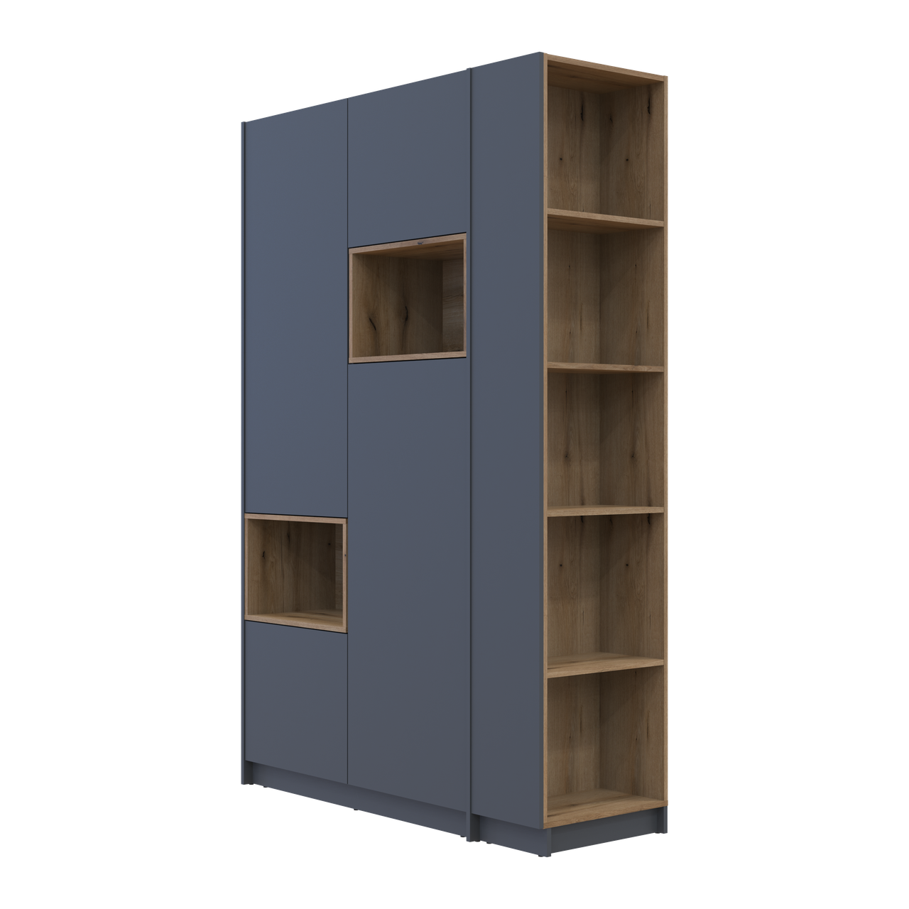 Шафа для одягу з нішею та етажеркою Doros Дейл Графіт/Дуб Евок 2 ДСП 143.2х52х220 (44900335) 10