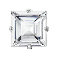 

Квадраты в цапах Preciosa (Чехия) 6х6 мм Crystal/серебро, Белый
