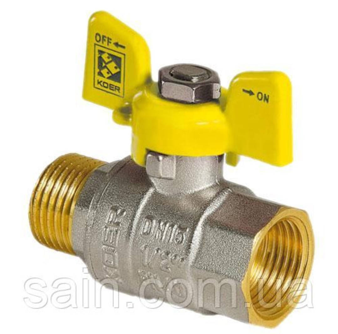 

Кран KR газовый 1/2" ГШ Бабочка