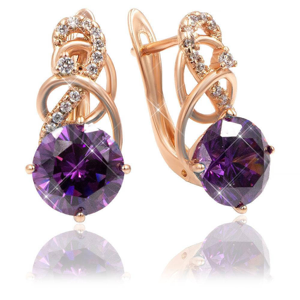 

Серьги 1,8 см фиолетовый (Медицинское золото)
