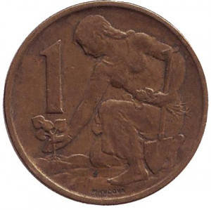 

Монета 1 крона. 1962,63,64,76,70,84 год, Чехословакия. (БЖ)