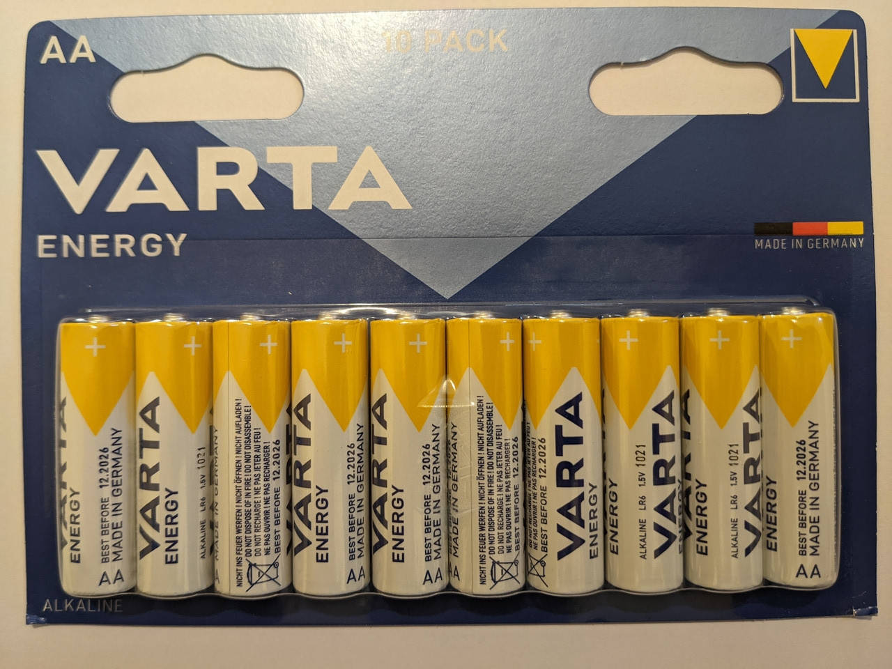 

Батарейка Varta LR6 (упаковка10шт) цена за одну батарейку