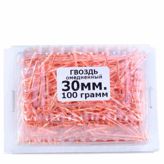 

Финишные гвозди омедненные без шляпки 30мм (100гр.)