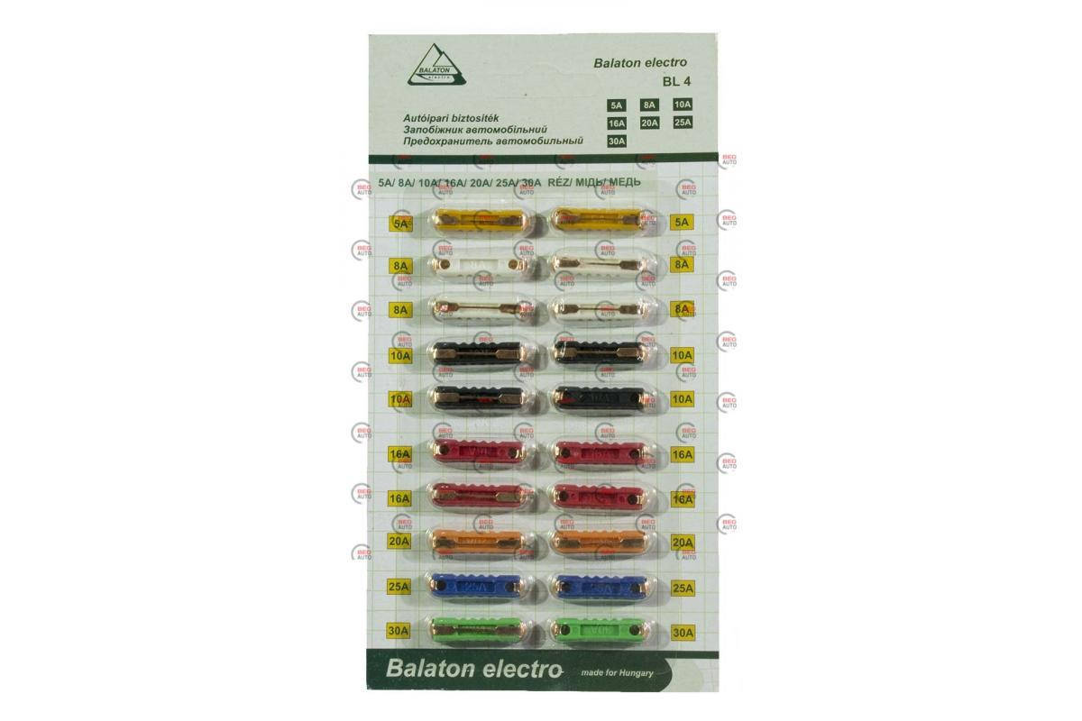 

Предохранители 2101 (Balaton) 5A-30A (20шт медь)
