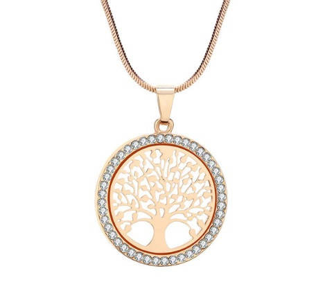 

Кулон позолоченный со стразами на цепочке "Дерево жизни"