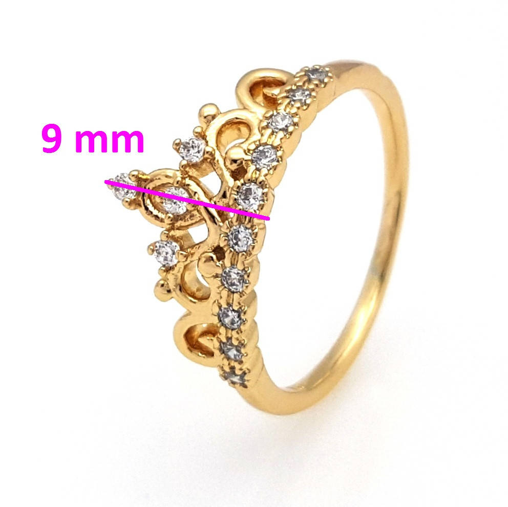 

Кольцо Ажурная Корона, с камнями, р. 18,5 позолота Xuping, 18К