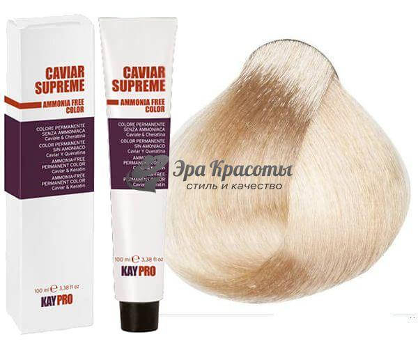 

Крем-краска для волос стойкая безаммиачная 10.0 Блондин платиновый Caviar Supreme KayPro, 100 мл