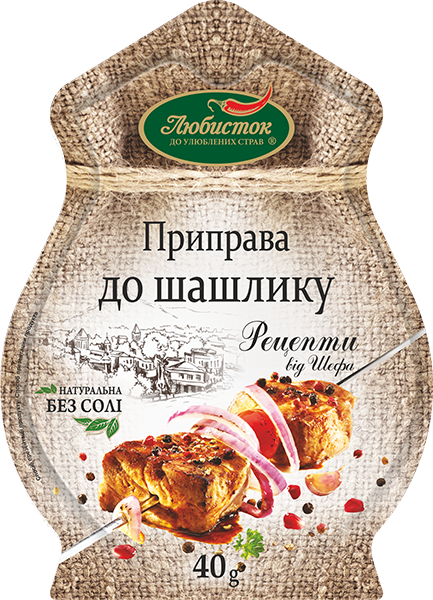 

«Рецепты от Шефа» Приправа для шашлыка без соли 40гр ТМ "Любисток"