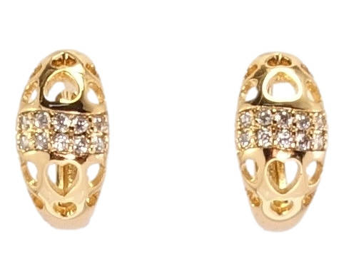 

Серьги Xuping Позолота 18K колечки "Вырезы Сердечки и Два Ряда Цирконий"