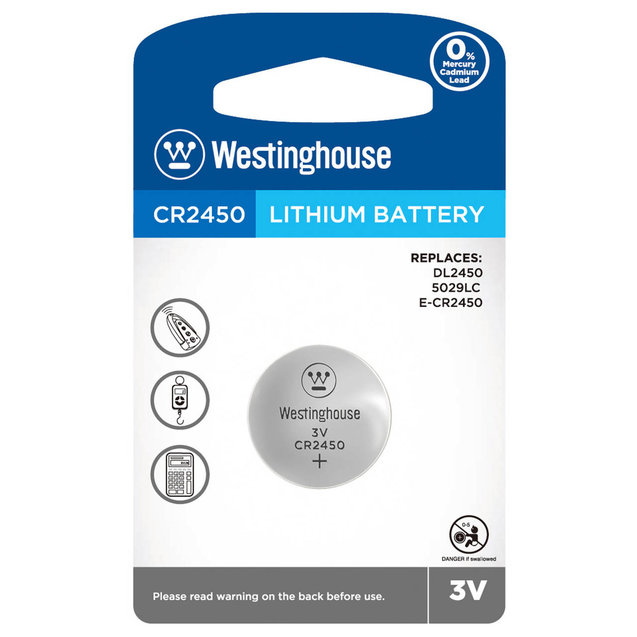 

Дисковая батарейка CR2450 3V Lithium Westinghouse