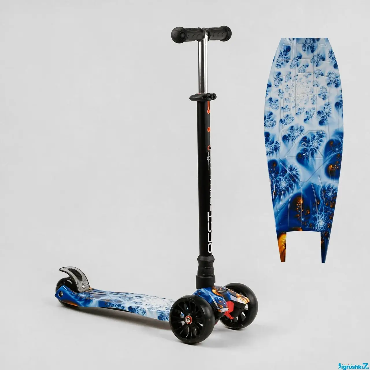 

Трехколесный самокат Maxi S Best Scooter съемный руль, колеса светящиеся PU, в коробке, Разные цвета