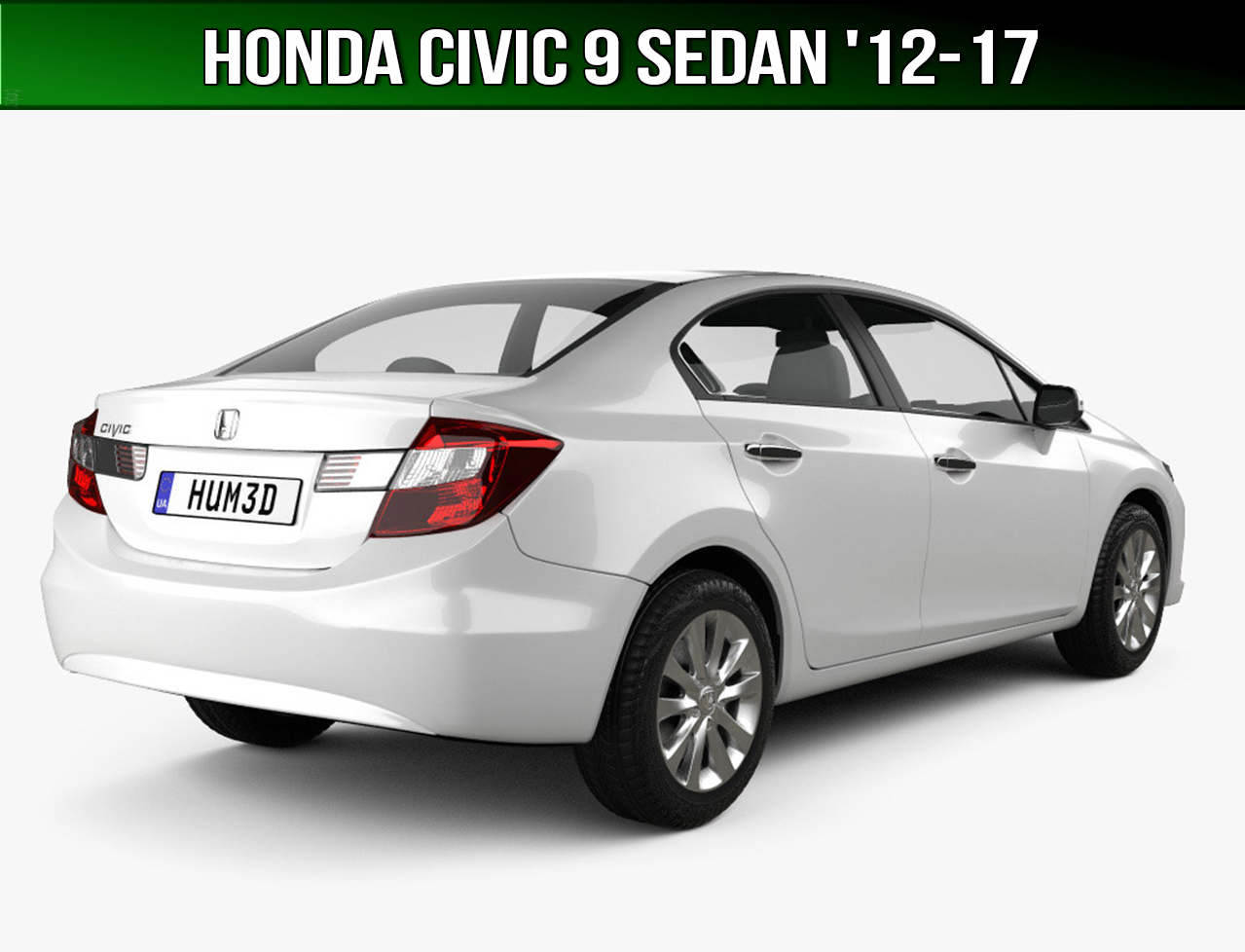 

ЕВА коврик в багажник Honda Civic 9 седан 4D '12-17 (Хонда Цивик Сивик 9), Черный