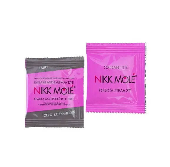 

Nikk Mole Краска для бровей и ресниц в саше + окислитель Taupe Серо-коричневая 5 мл