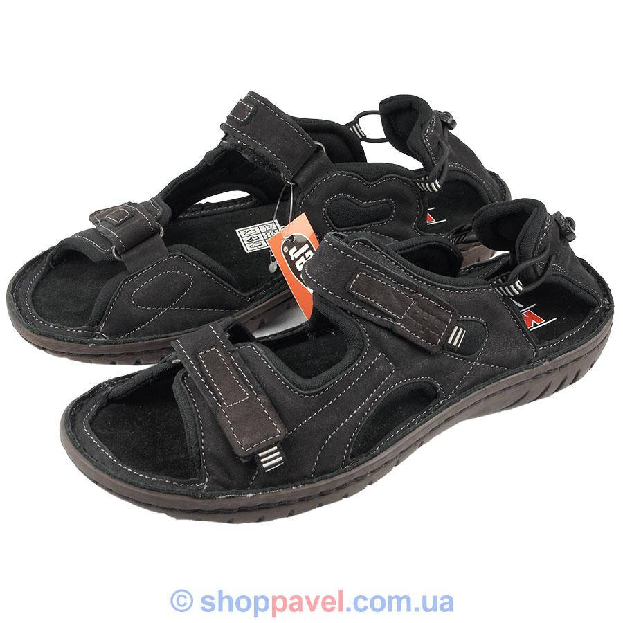 

Босоножки мужские из нубука Kacper 1-1060 черные, Черный