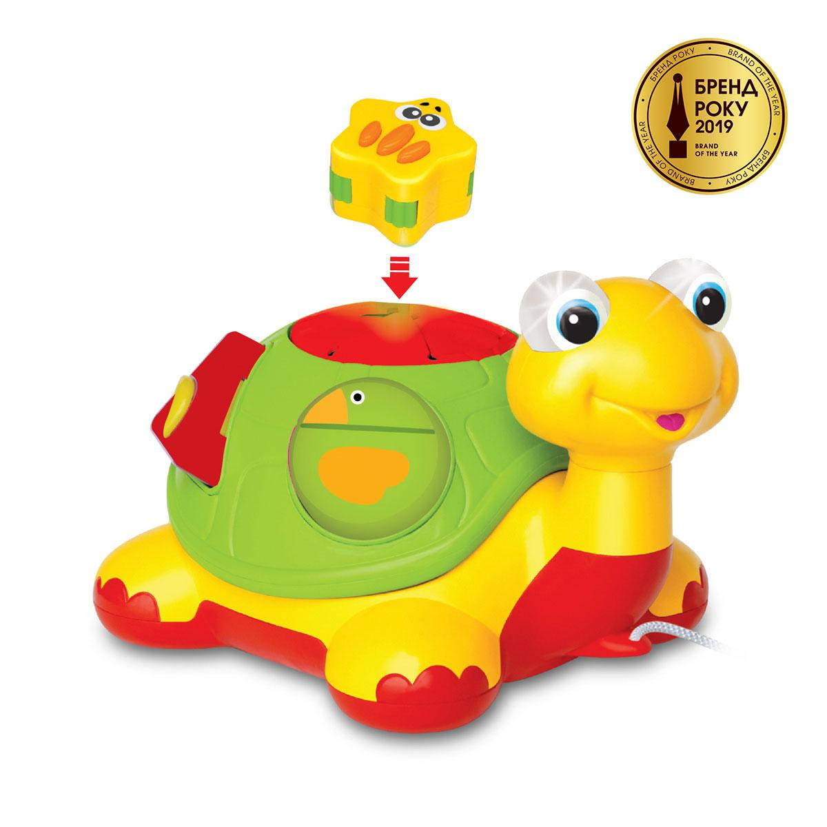 

Каталка-Сортер - Черепаха-Знайка (На Русском Языке). Kiddieland, Разные цвета