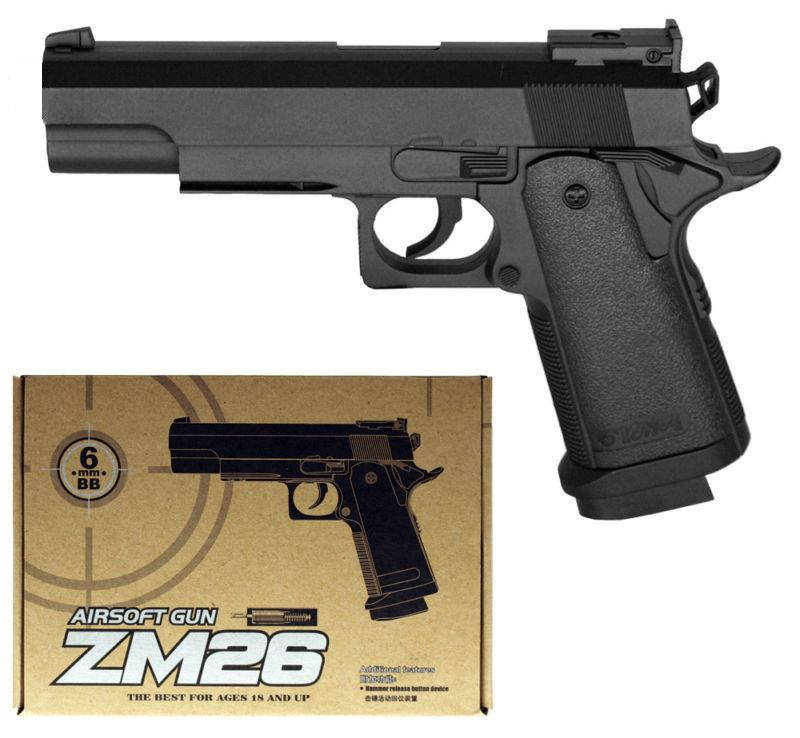 

Пистолет детский металлический на пульках ZM26 (Colt Hi Capa)