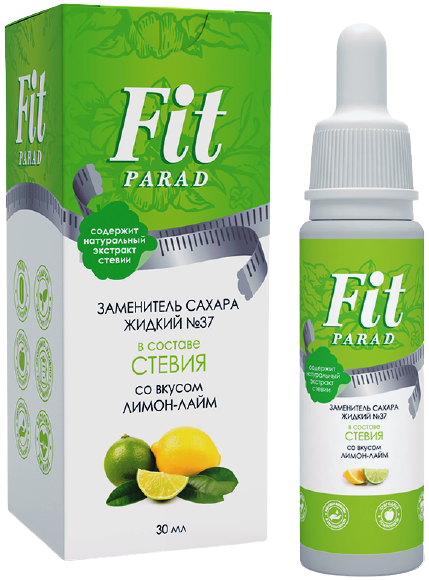 

Сахарозаменитель в жидкой форме ФитПарад №37 вкус ”Лимон-Лайм ” (30 мл)