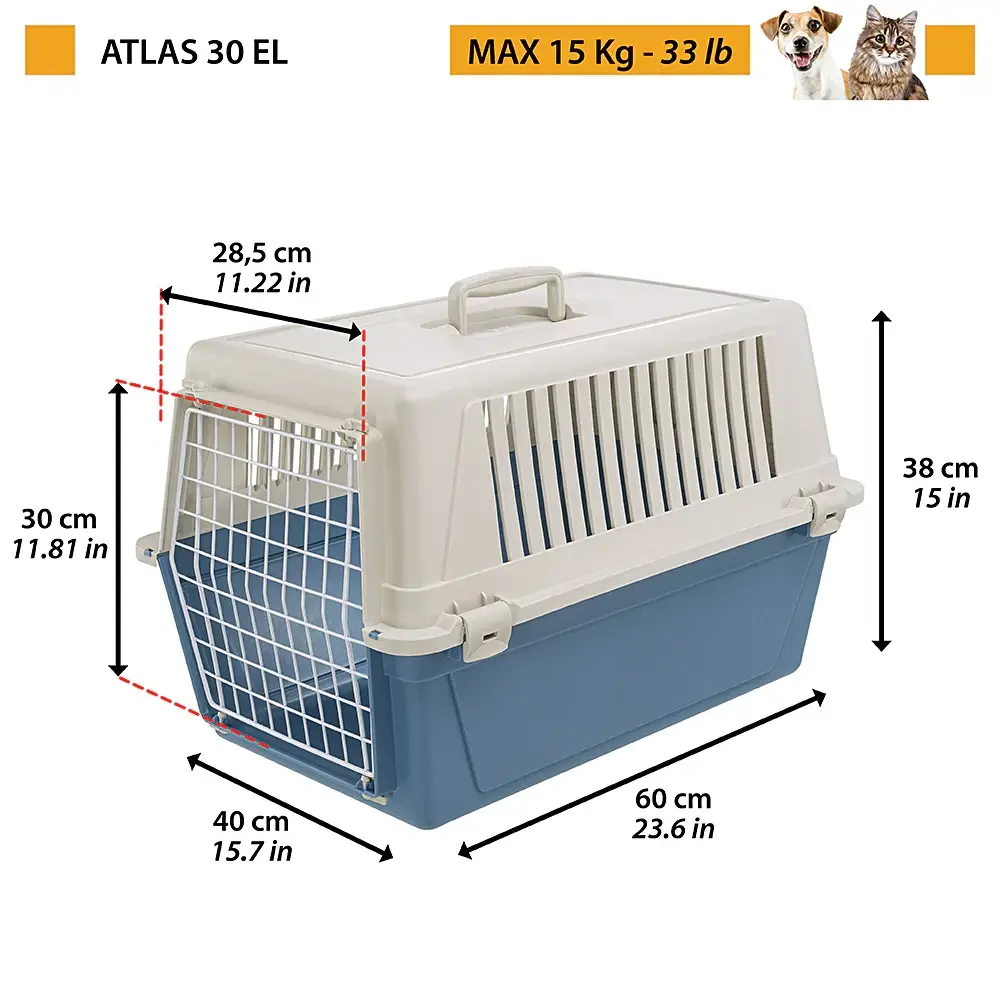 

Переноска Ferplast Atlas 30 EL для кошек и собак до 15кг (40 x 60 x h 38 cm)
