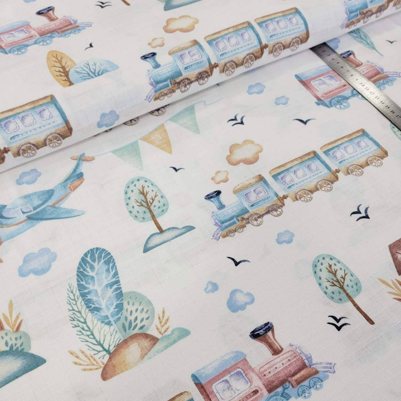 

Муслин Паровозики и самолеты