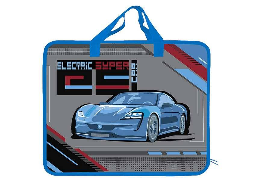 

Папка-портфель Kidis Electric car пластик. с текстильн. ручками арт.13085