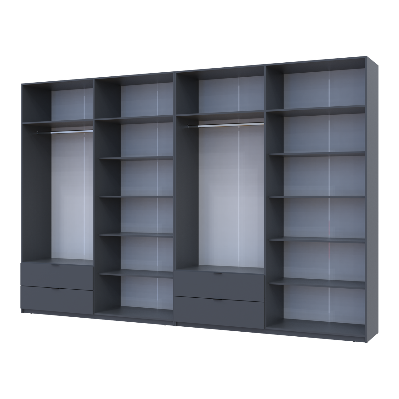 Розпашна Шафа для одягу Doros Лукас Графіт 4+4 ДСП 360х50х240 (42005145) 3