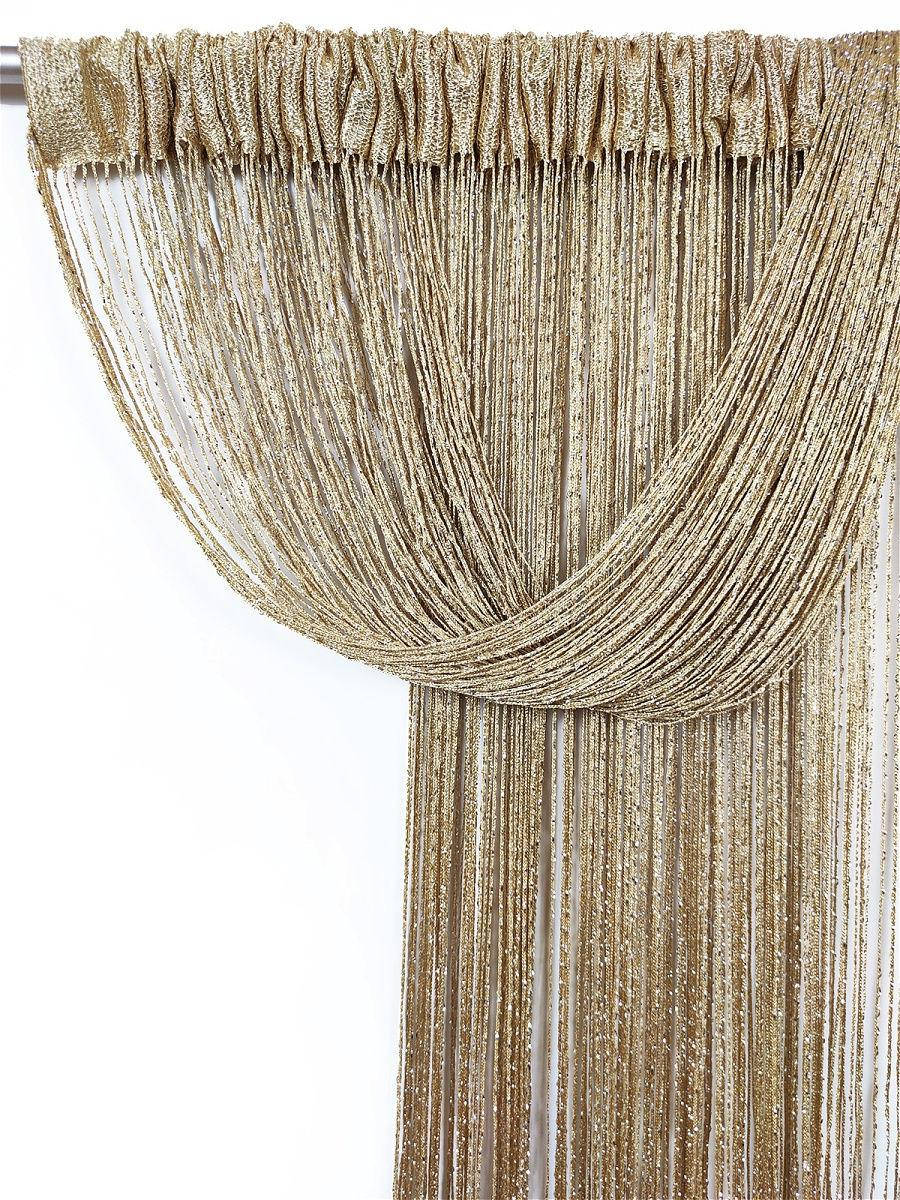 

Шторы нити "Дождь", кисея 3х3 м Бежевый