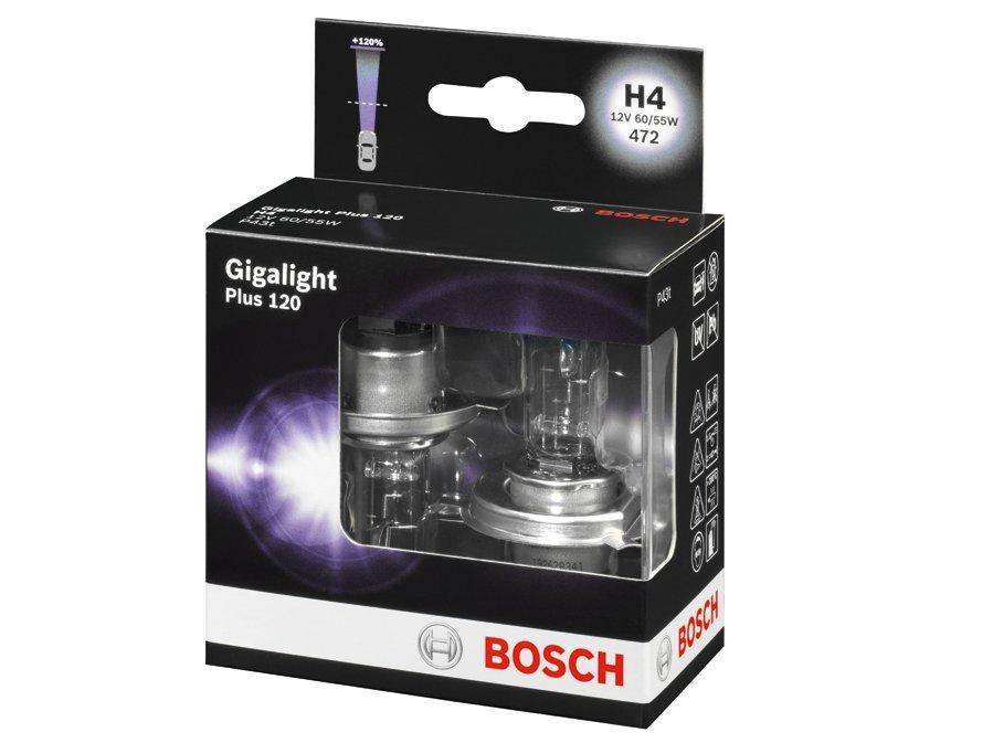 

Автолампа BOSCH Gigalight Plus120 H4 60/55W 12V P43t (1987301106) 2шт./бокс