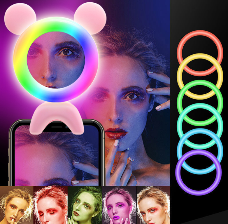 

Кольцевая селфи-лампа универсальная RGB для телефона
