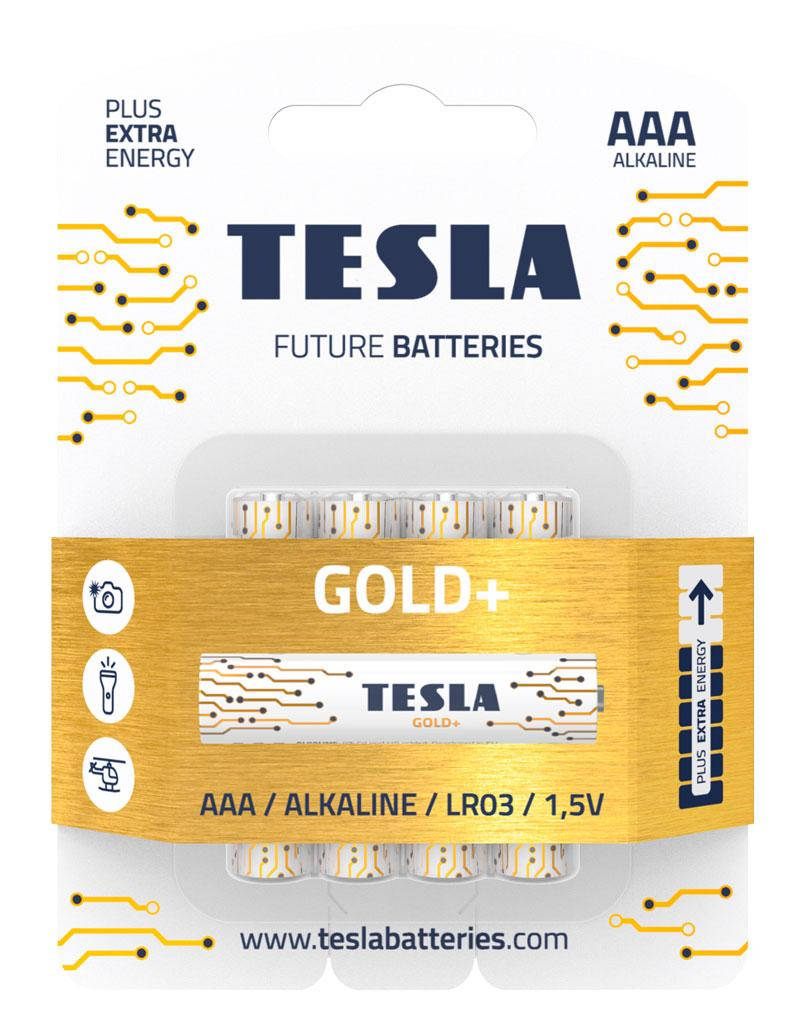 

Щелочные батарейки TESLA GOLD+ AAA (LR03) 4 шт.