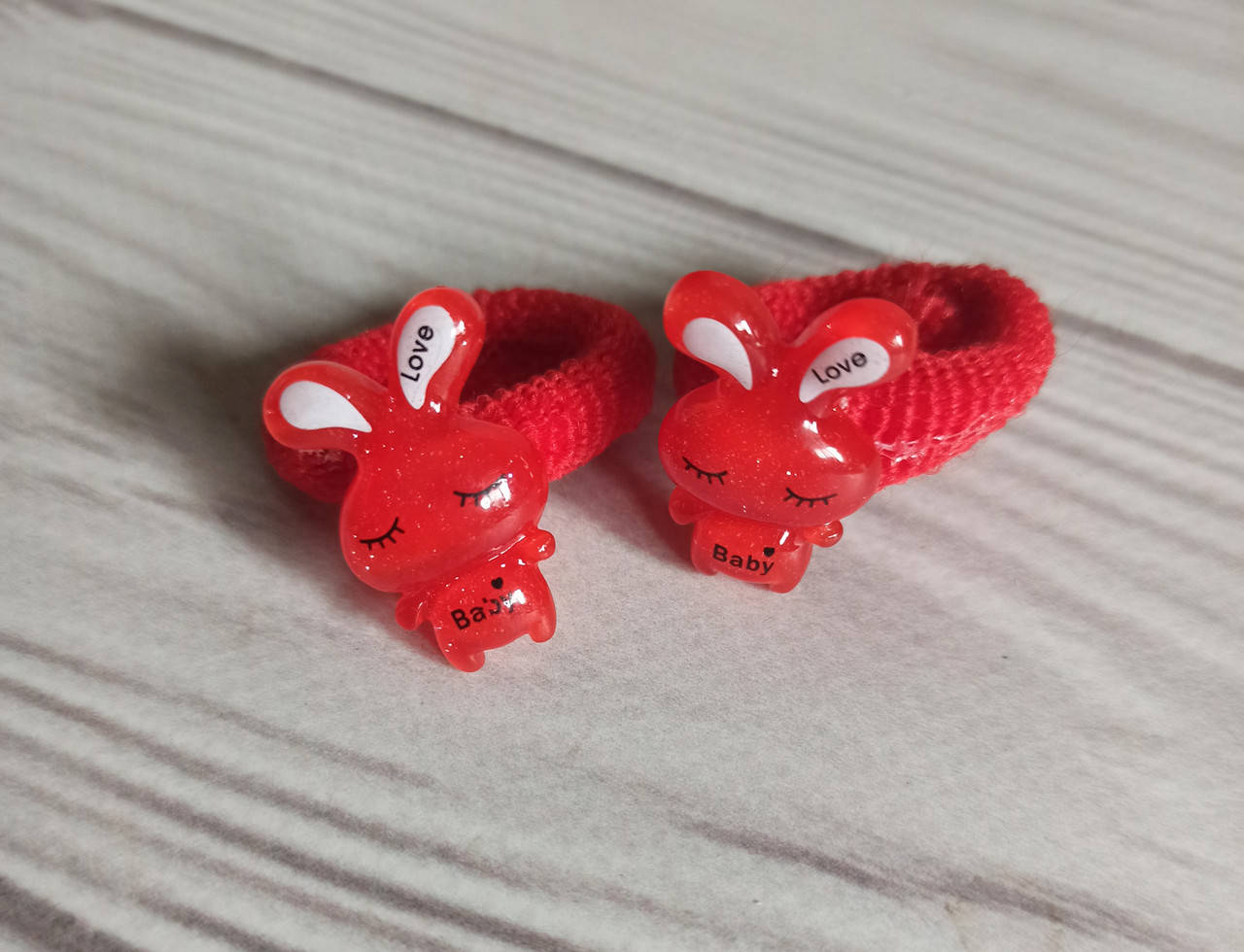 

Резинки с зайчиками на махровой резинке, Разные цвета