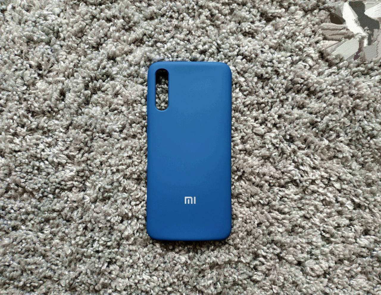 

Матовый чехол бампер Silicone Case для Xiaomi Mi A3 синий противоударный
