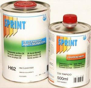 

Лак акриловый быстрый Sprint HS H62 Clear Fast Anti-Scratch 1 л с отвердителем С16 0,5 л.