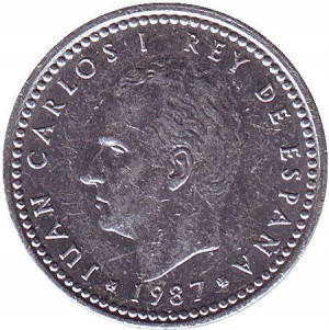 

Монета 1 песета. 1985,86,87 год, Испания.(Г)
