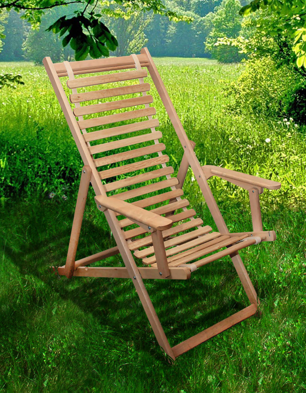 

Шезлонг пляжный раскладной Пикник Natural (Микс-Мебель ТМ)