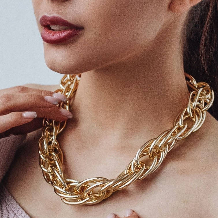 

Массивная цепочка на шею цвет золото L
