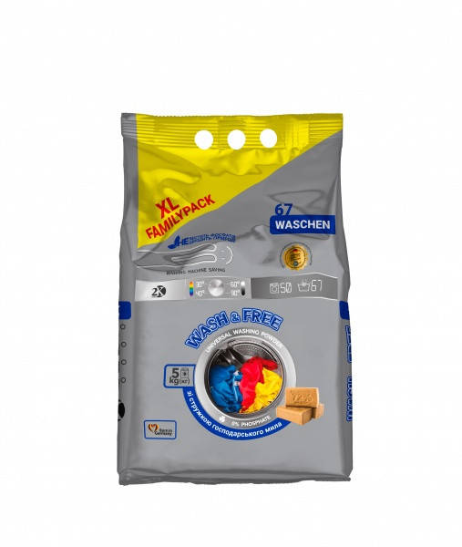 

Порошок для стирки Wash & Free универсальный 5 кг