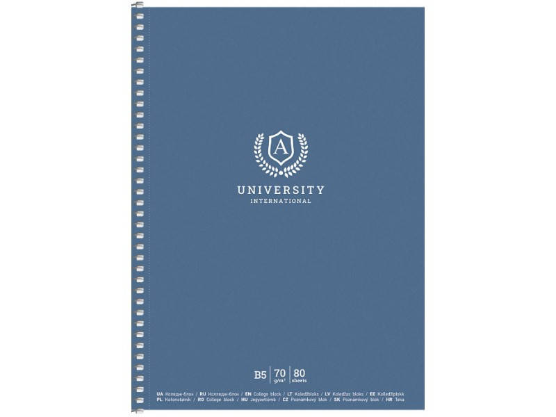 

Колледж-блок В5 Школярик 80л. клетка. матовая ламинация. белый блок "Student" (6504K