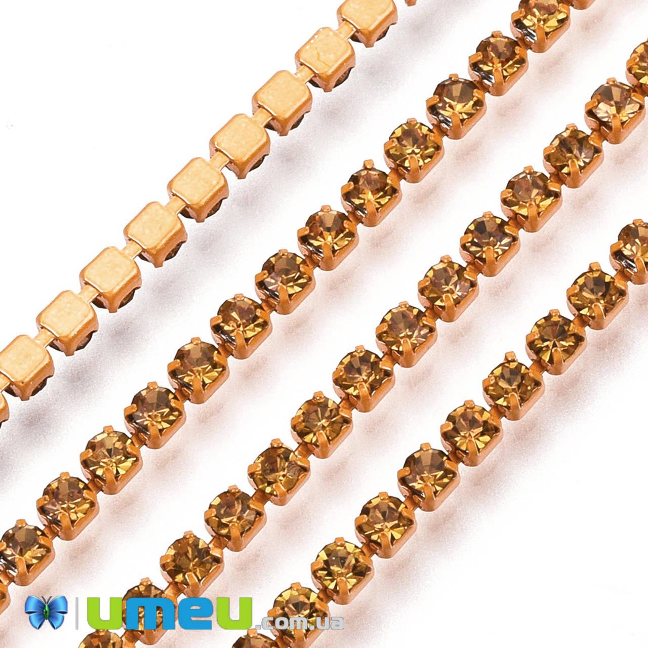 

Стразовая цепь SS6 - 2,0 мм, Оранжевая, Стразы стеклянные оранжевые, 10 см (ZEP-042998)