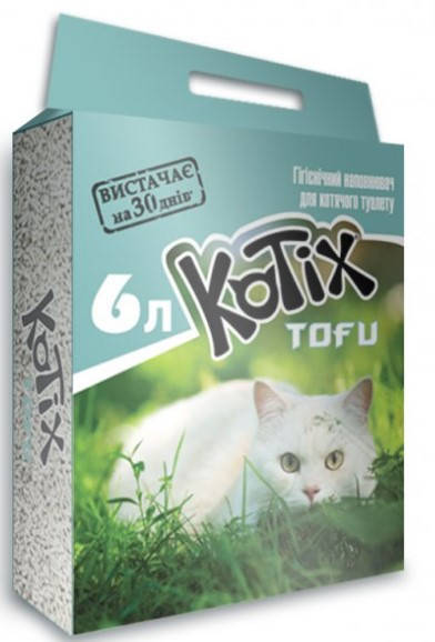 

Наполнитель для кошачьего туалета Kotix Тофу Classic 2,55 кг (6л)