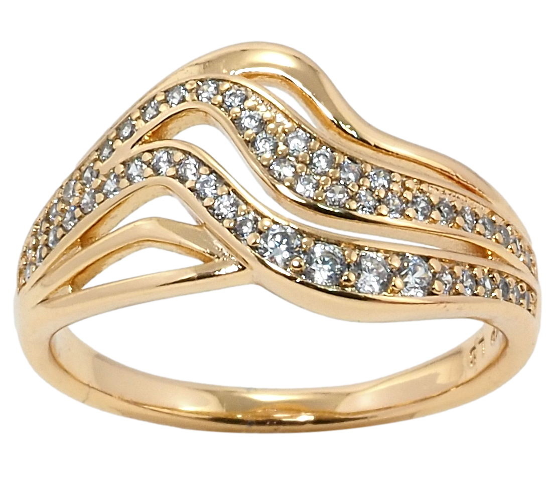 

Кольцо Xuping Позолота 18K "Волна инкрустация цирконием" р.16.5,17,18,18.5