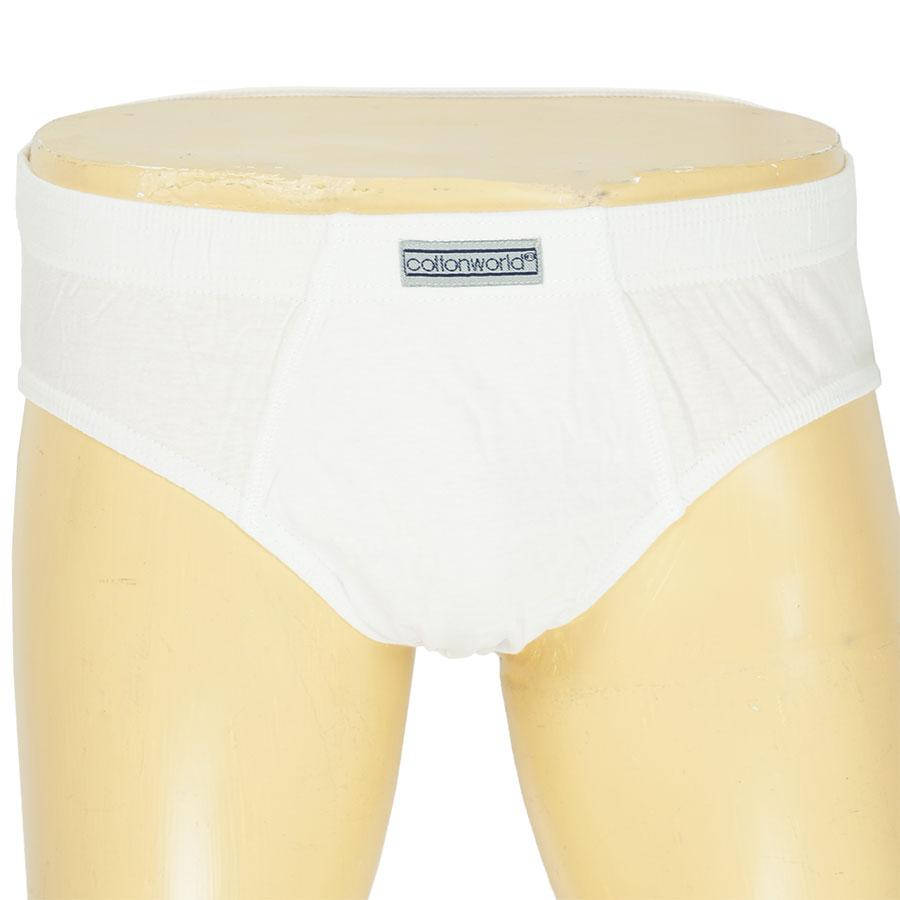 

Однотонные хлопковые мужские плавки Cotton World 030 white белого цвета, Белый