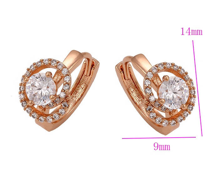 

Серьги Улитка, с камешками, медицинское золото Xuping, 14К