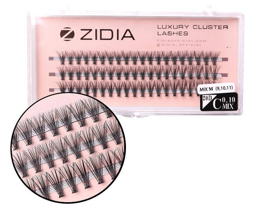 

Zidia Cluster lashes 20D C 0.10 Mix M (3 ленты, размер 9, 10, 11 mm)