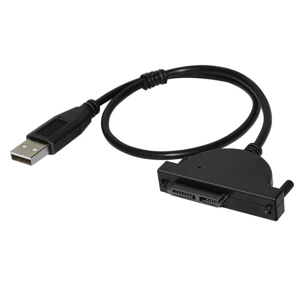

Переходник USB2.0 на mini SATA CD/DVD от привода ноутбука (13pin 6+7pin), Черный