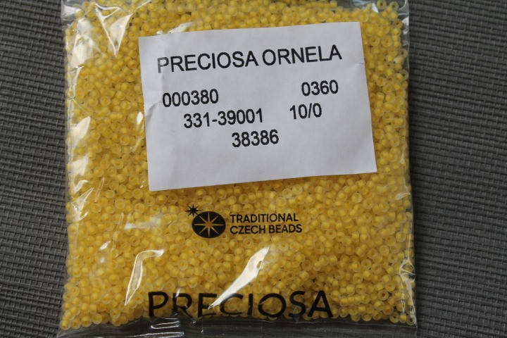 

Чешский бисер Preciosa 10/0 №38386 прокрашенный матовый, желтый, 50 грамм